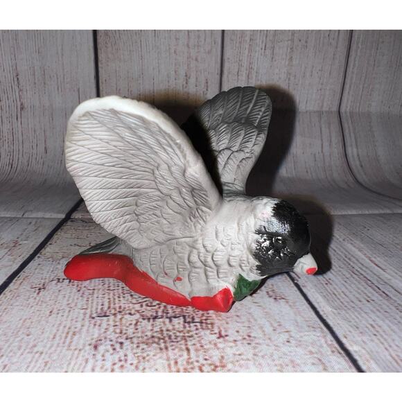 Silvestri Handcrafted Ceramic Bird Christmas Ornament Black Face Bird - Picture 3 of 9